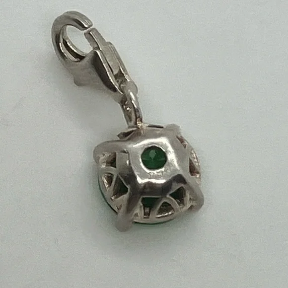 Michael Hill Sterling Silver Emerald Green Cz March Birthstone Clip Charm - Picture 2 of 4